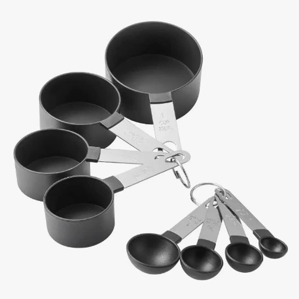 4 Cucharas + 4 Tazas Medidora Mango Acero Inoxidable image number 4.0