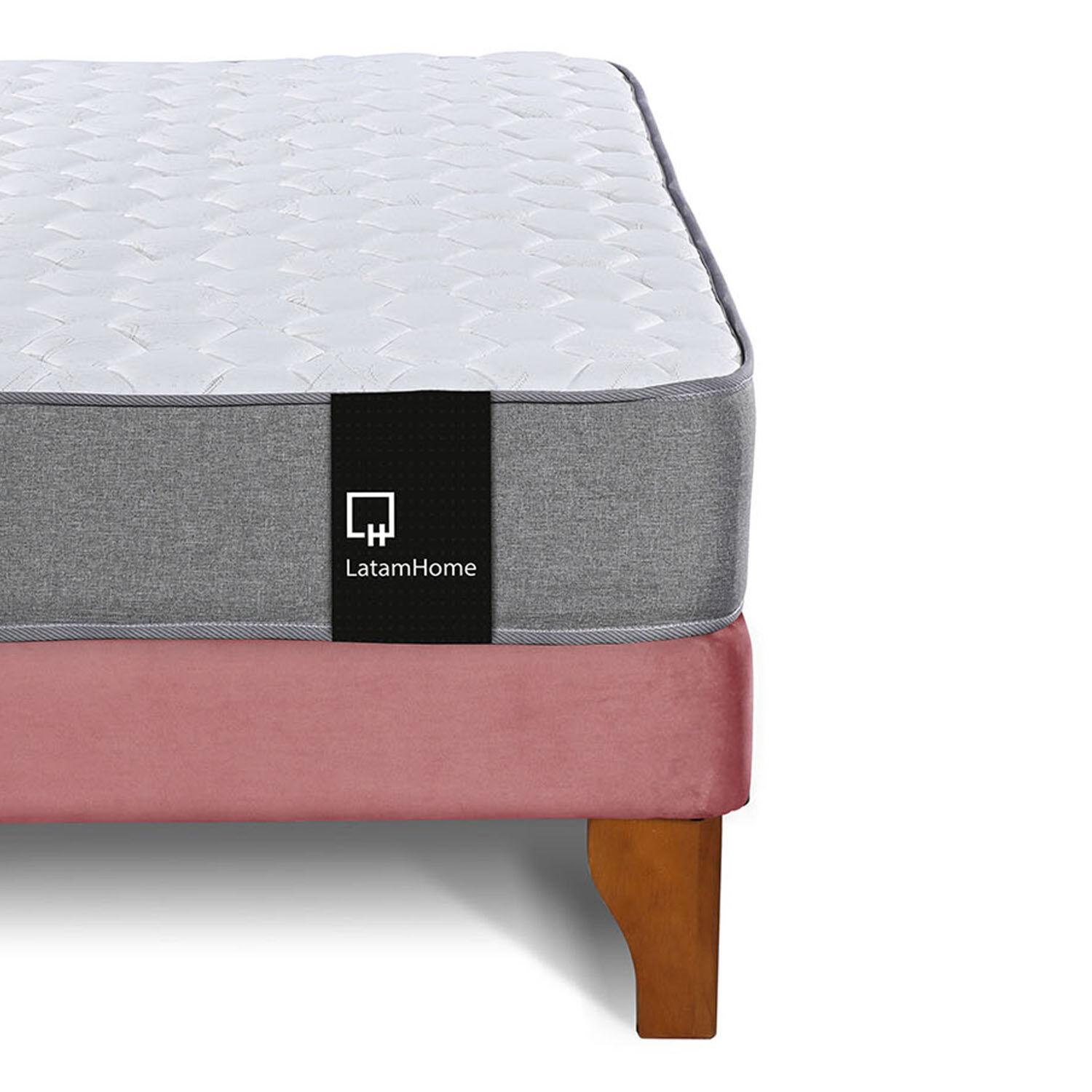 Cama Europea Zen Best Tela Velvet Palo Rosa 2 Plazas + Respaldo image number 5.0