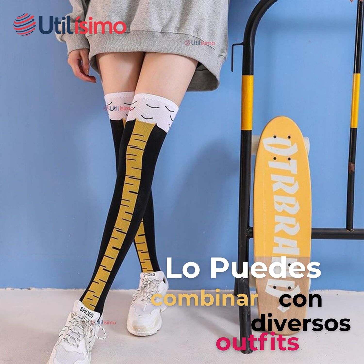 Pack 3 Calcetines Pata De Gallina Mujer Largos Colores Surtidos image number 4.0