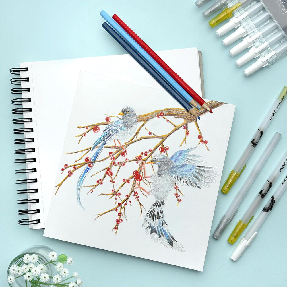 Ohuhu 12 Bol&iacute;grafos De Gel Dorados, Plateados Y Blancos image number 3.0