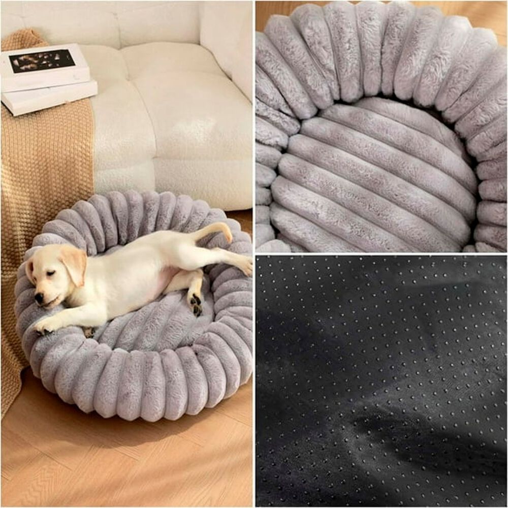 Cama Suave Redonda Antideslizante Para Mascotas 70cm Gris image number 2.0