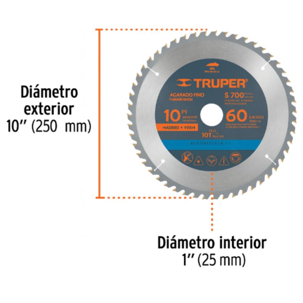 Sierra Circular Truper P/madera 12 X 60 Dts. image number 2.0