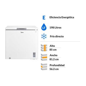 Freezer Horizontal Midea MFH-1990B258CN / Frío Directo / 198 Litros / E