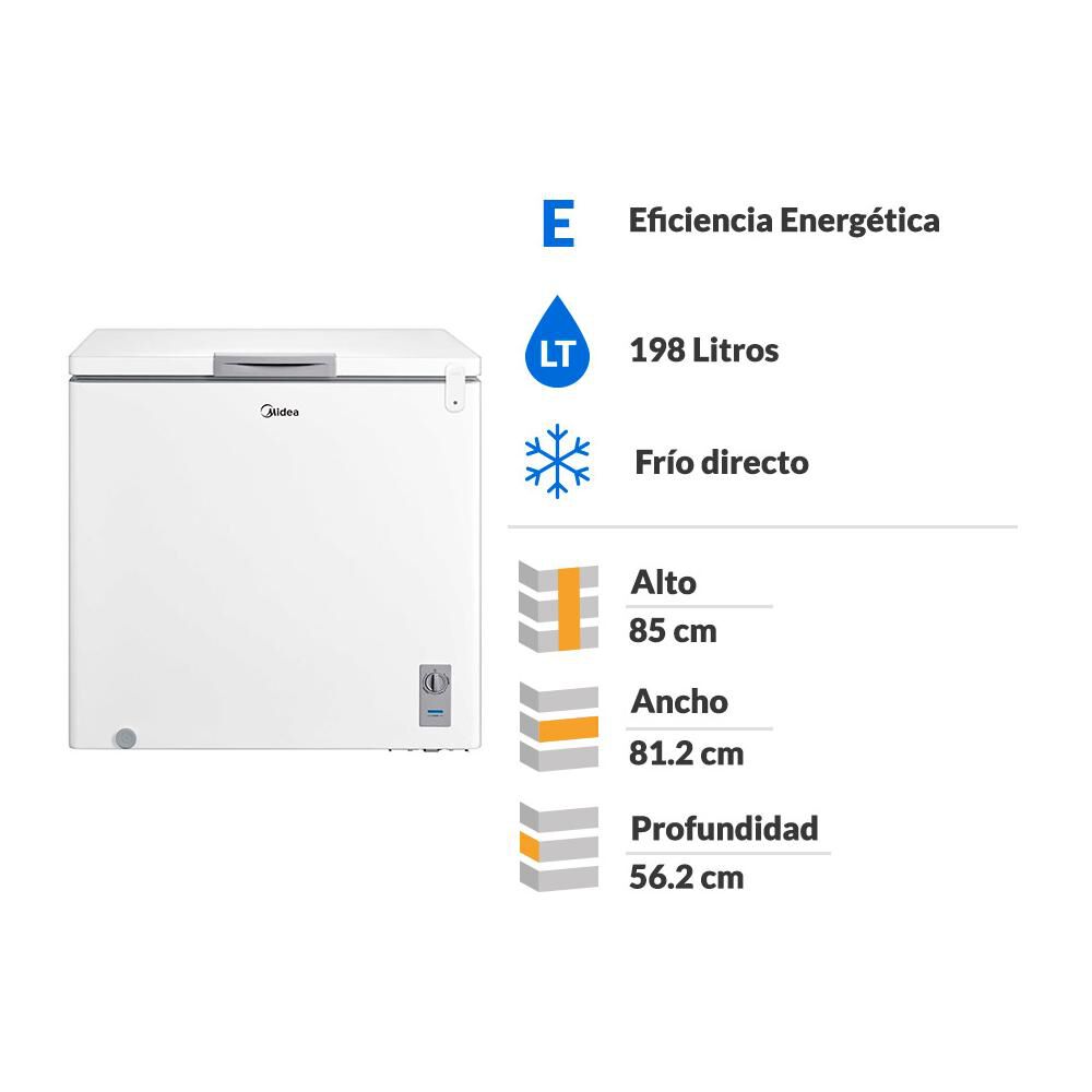 Freezer Horizontal Midea MFH-1990B258CN / Frío Directo / 198 Litros / E image number 1.0