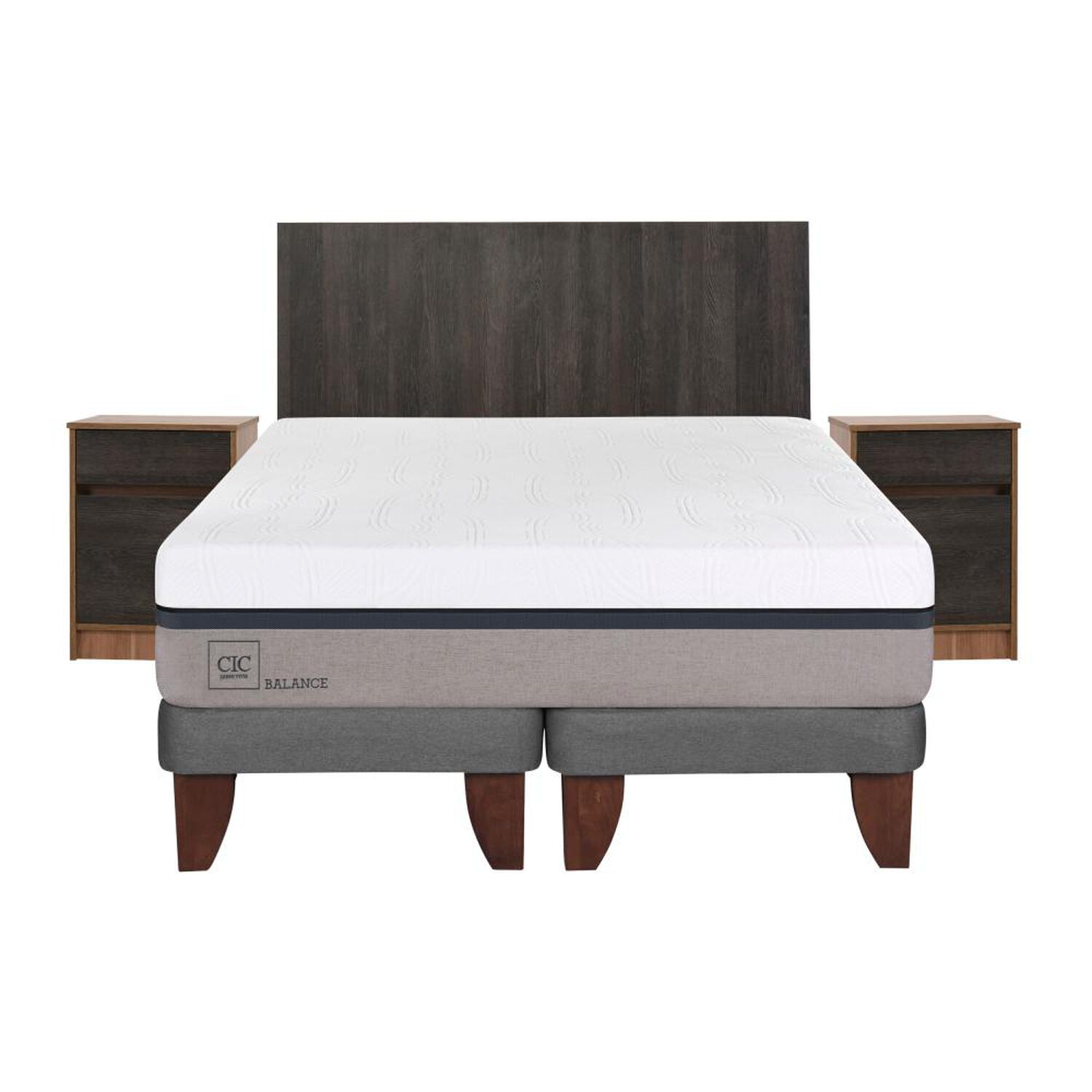 Cama Europea Cic Balance / King / Base Dividida + Set De Maderas image number 0.0