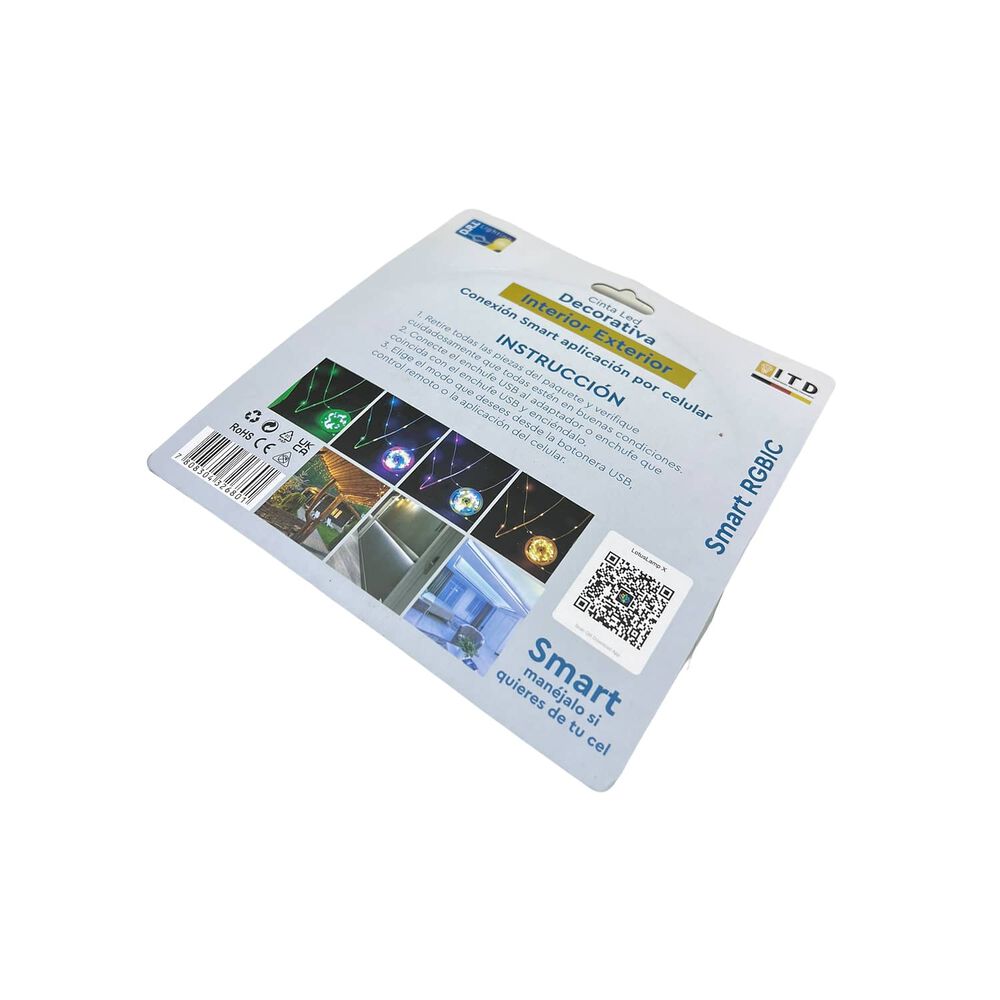 Tira Cinta Luces Led Rgbic Bluetooth 10 Mt Total + Control image number 1.0