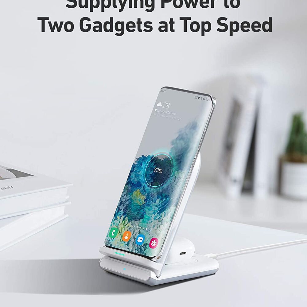 Aukey Estación De Carga Carga Rápida 2 En 1 Con Soporte Blanco - Lc-a2b-w image number 4.0