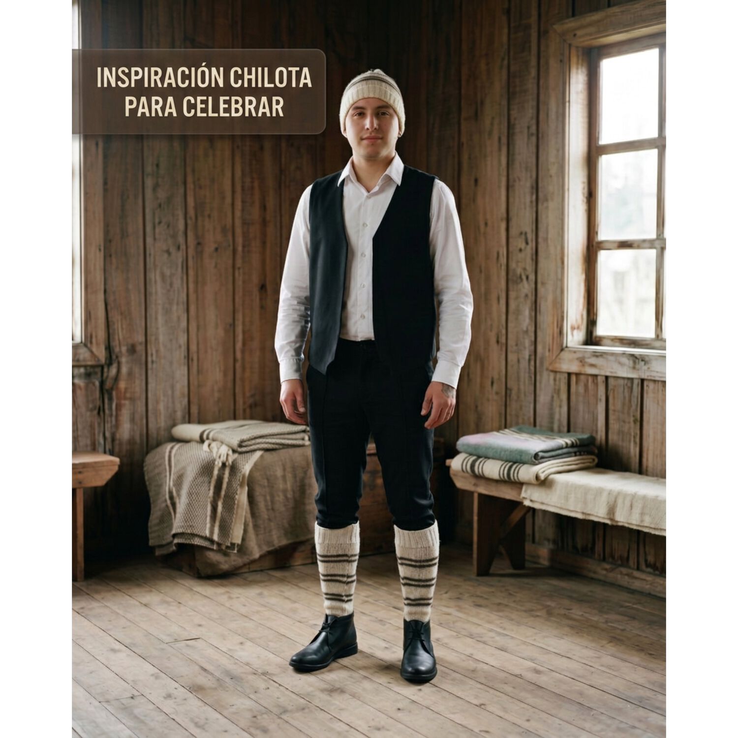 Set Chilote Adulto Gorro Mas Polaina Fiesta Patrias image number 5.0