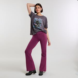 Pantalón De Buzo Tiro Medio Flare Mujer Rolly Go