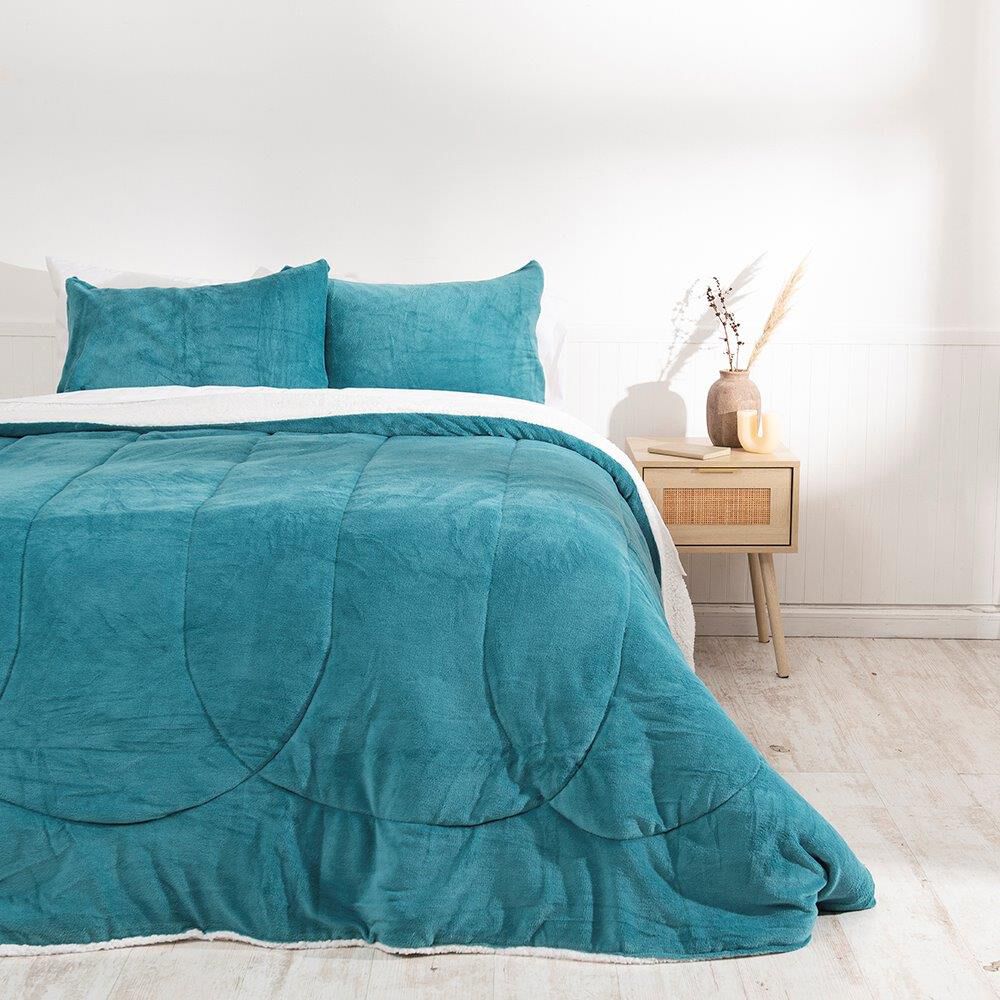 Plumon Coral Sherpa Super King Verde image number 0.0