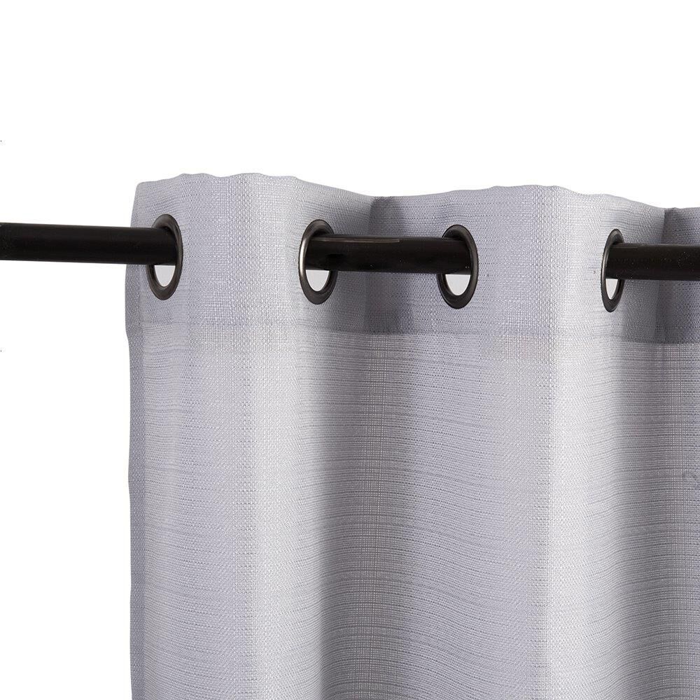 Set Cortina Jqd Rustica 8pzas Argolla 140x220 Gris image number 1.0