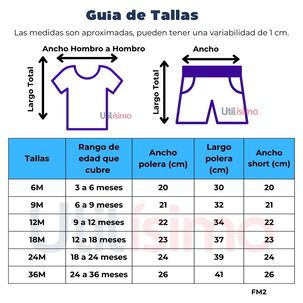 Set 2 Piezas Conjunto Polera Y Short Tedmimak Verano 100% Algodón Chil Lión