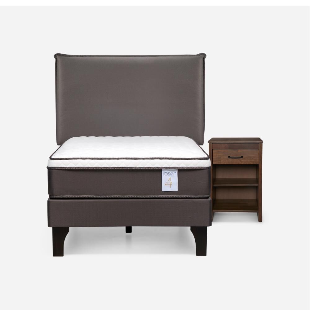 Cama Europea Rosen New Style 4 / 1 Plaza / Base Normal + Set De Maderas image number 0.0