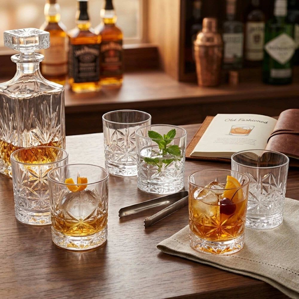 Set 6 Vasos Double Old Fashioned Tallados 377 Ml image number 2.0