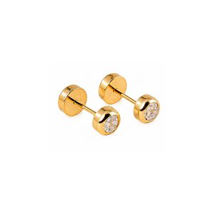 Aros Abridores Punto De Luz 4mm Oro 18k Circ&oacute;n Beb&eacute; Ni&ntilde;a