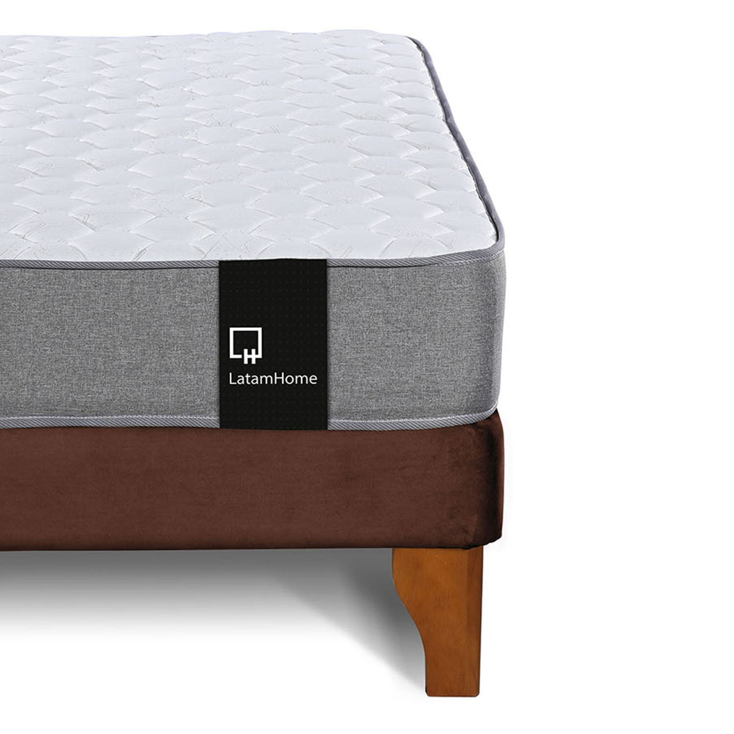 Cama Europea Zen Best 1.5 Plaza Tela Velvet Chocolate + Respaldo image number 5.0