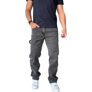Jeans Cargo Elasticado Recto Gris