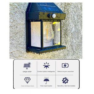 Aplique Lampara De Pared Solar Foco Con Sensor De Movimiento