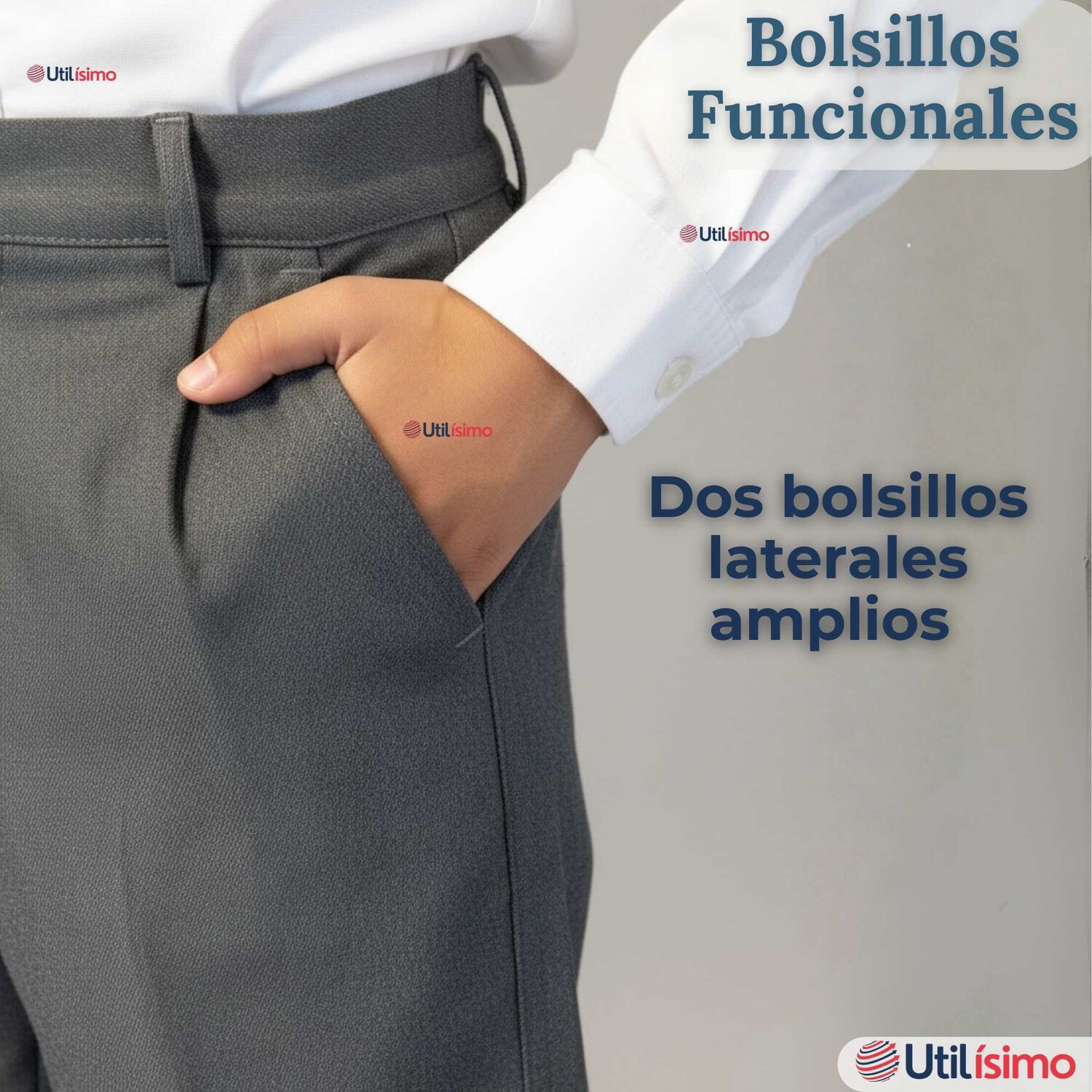 Pantal&oacute;n Escolar Colegio Cl&aacute;sico Gris Ni&ntilde;o Juvenil image number 6.0