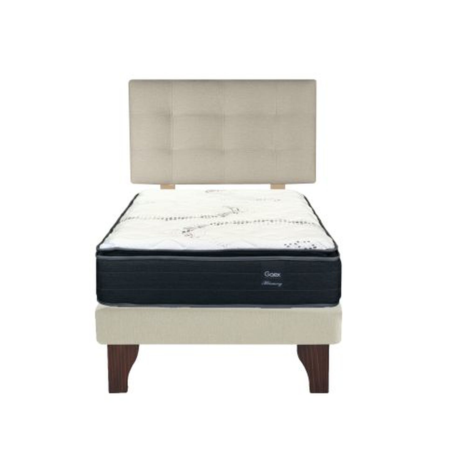 Cama Europea 1.5 Plaza 200 Plus Respaldo Ginebra image number 1.0