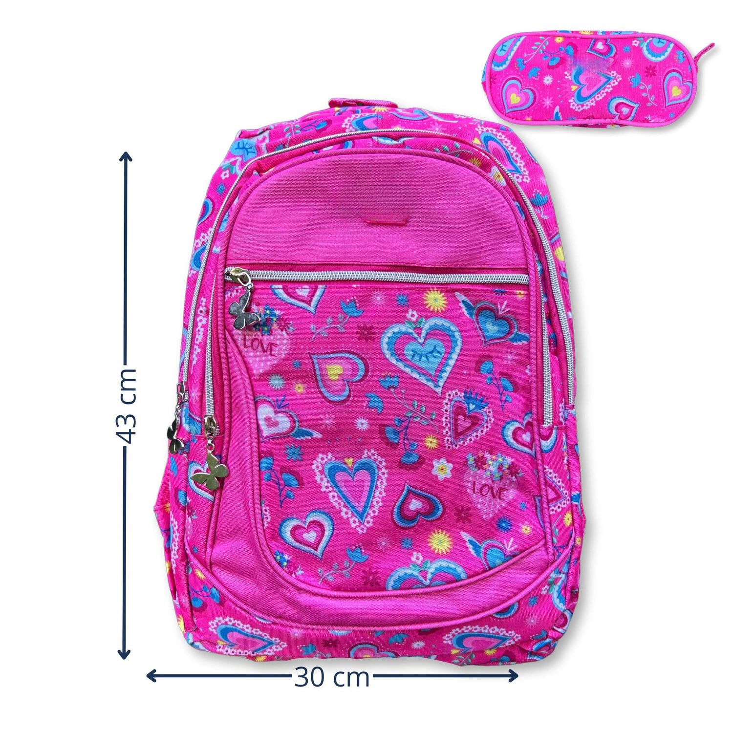 Mochila Escolar Con Estuche 43cm Dise&ntilde;o Estampado Surtido Pink image number 2.0