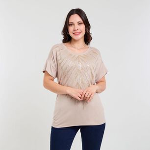 Polera Lisa Manga Corta Cuello Redondo Mujer Sexy Large