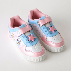 Zapatilla Luces Ni&ntilde;a Velcro Estrellas Rosado Bingo & Bluey