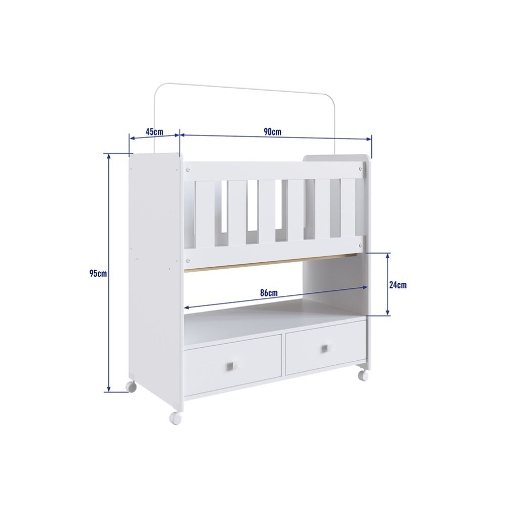 Mini Cuna Yardas Huelva Blanco C/colch&oacute;n image number 2.0