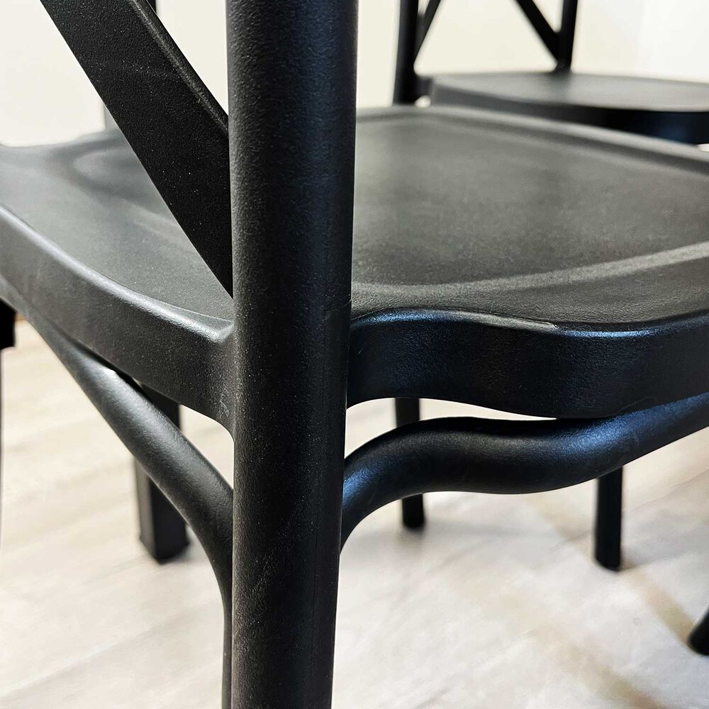 Juego De Comedor New York + 4 Sillas Crossback Retro Negras image number 3.0