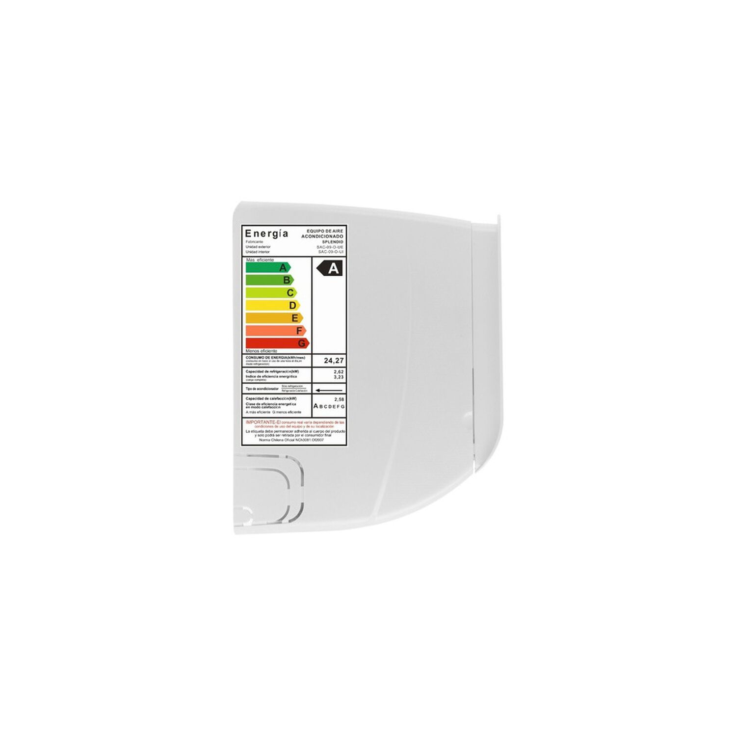 Aire Acondicionado Split 9000btu Splendid image number 7.0