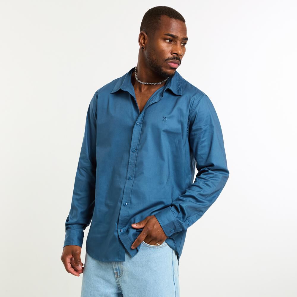 Camisa Lisa Manga Larga Hombre Rolly Go image number 2.0