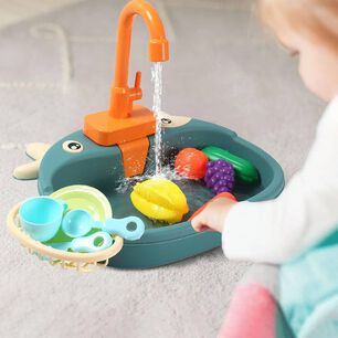 Juguete Lavaplatos Cocina Con Agua Para Ni&ntilde;os