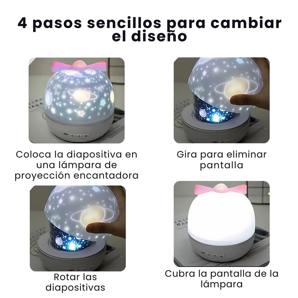 Proyector De Luz Nocturna Stickers Intercambiables Relajante image number 6.0