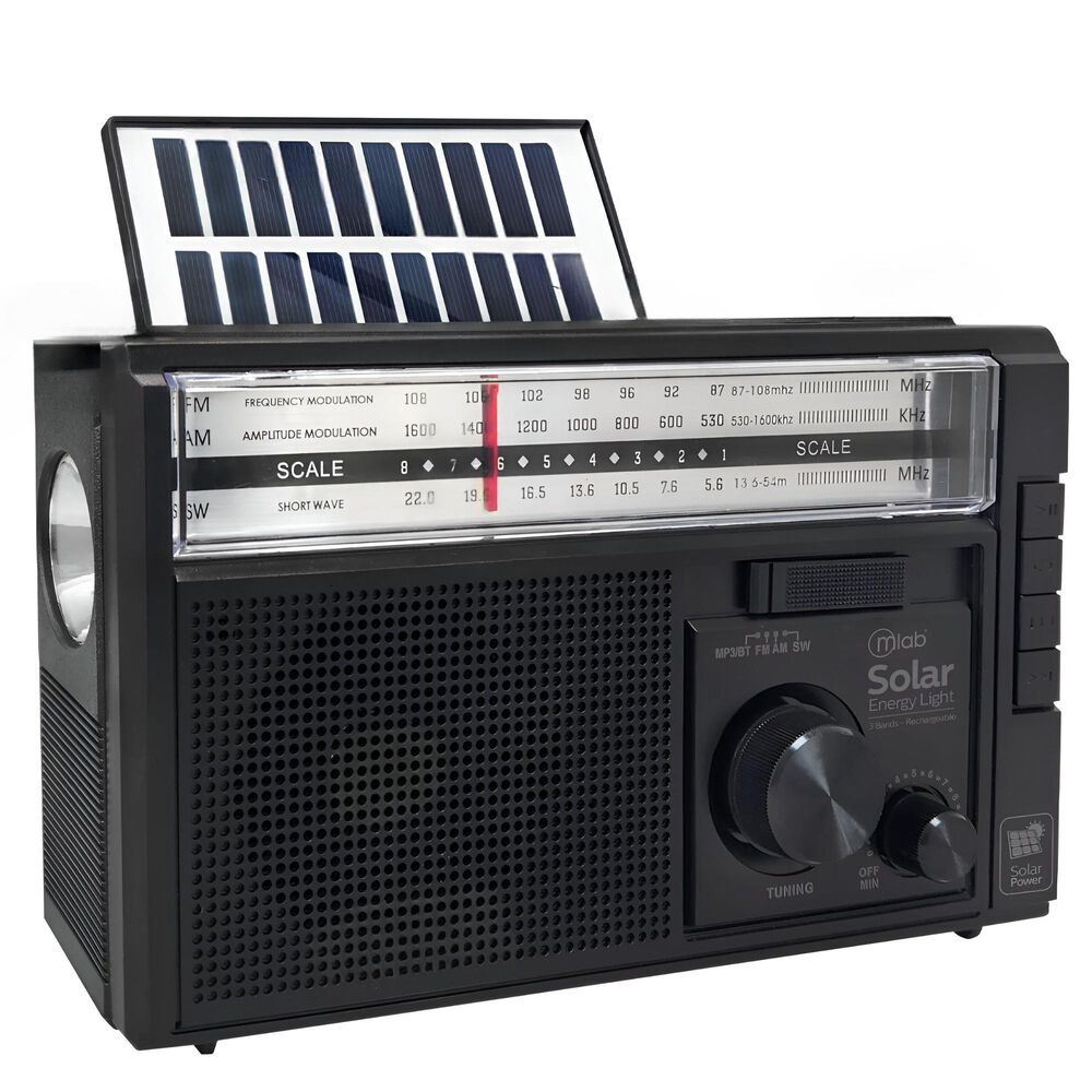 Radio Am/ Fm/ Sw/ Bt Recargable Usb-c + Carga Solar & Pilas image number 0.0