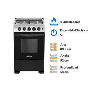 Cocina A Gas Mabe CMC5115AX0 / 4 Quemadores
