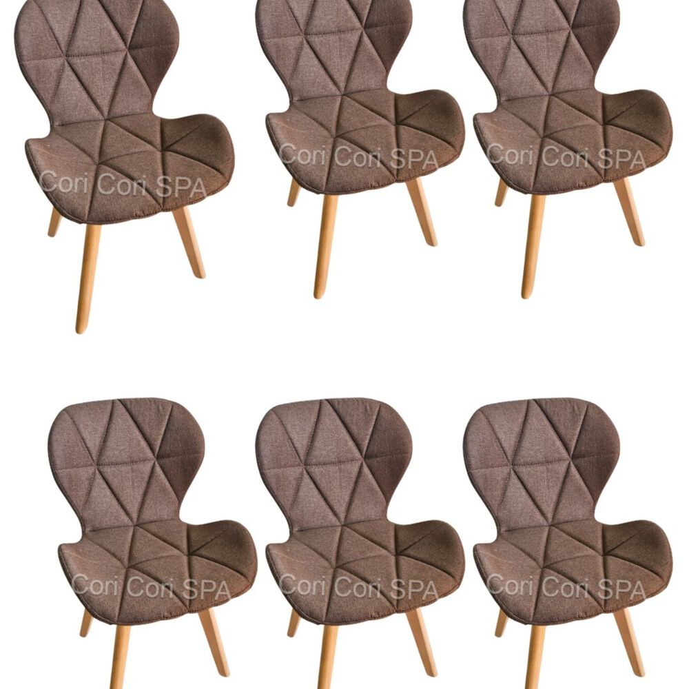 Pack 6 Sillas Mariposa Wood Lino Cafe image number 0.0