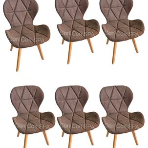 Pack 6 Sillas Mariposa Wood Lino Cafe