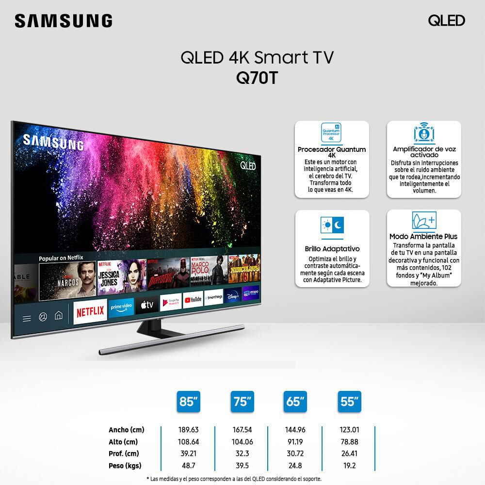 QLed Samsung Q70T / 65 " / Ultra Hd / 4k / Smart Tv image number 2.0