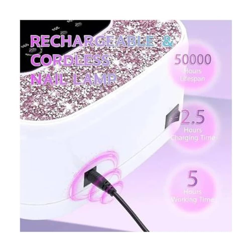 L&aacute;mpara De U&ntilde;as Inal&aacute;mbrica De 168 W, Luz Uv Recargable image number 4.0