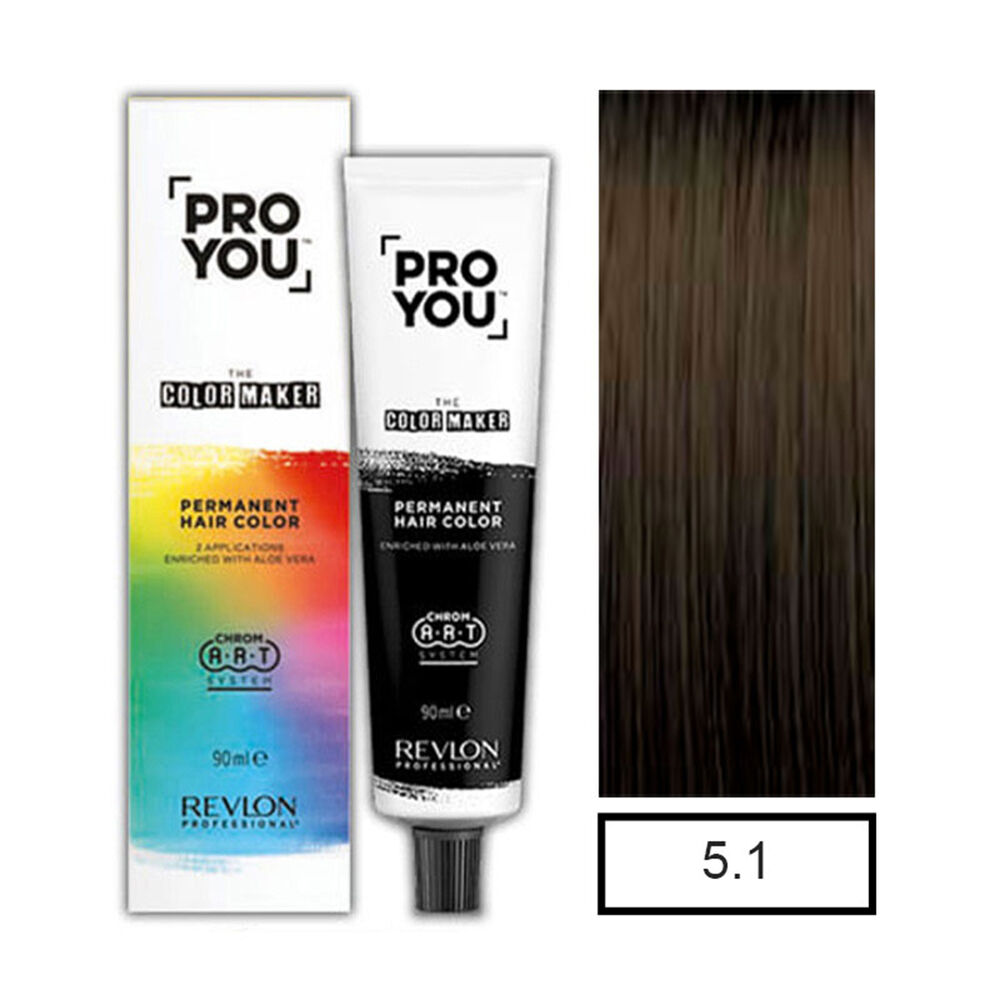Pro You Color Maker Tintura Permanente Castaño Claro Ceniza 5.1 90ml+oxidante image number 0.0