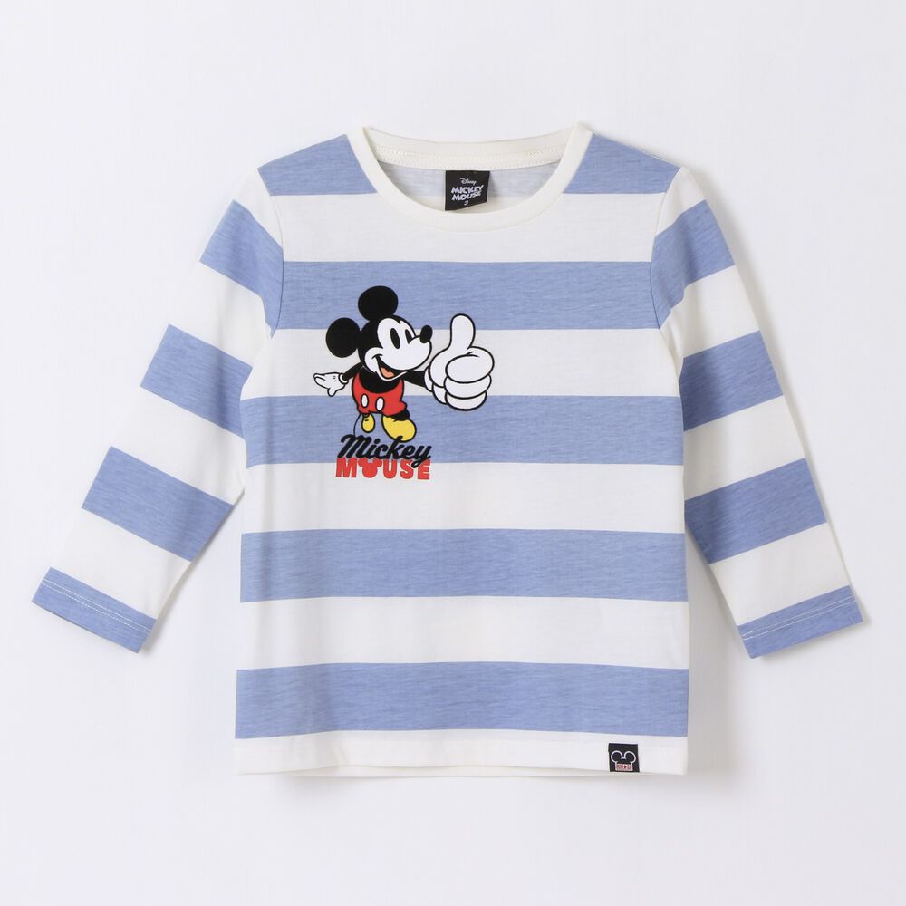 Polera Manga Larga Ni&ntilde;o Rayas Mickey Mouse Azul Disney image number 0.0