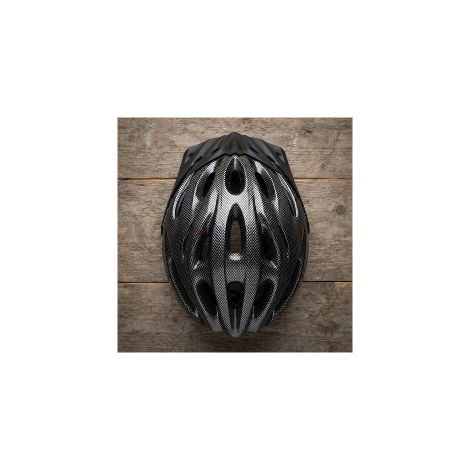 Kit Ciclista Casco Mtb Tipo Carbono + Guantes Gel Rojos Rojo Xl image number 4.0