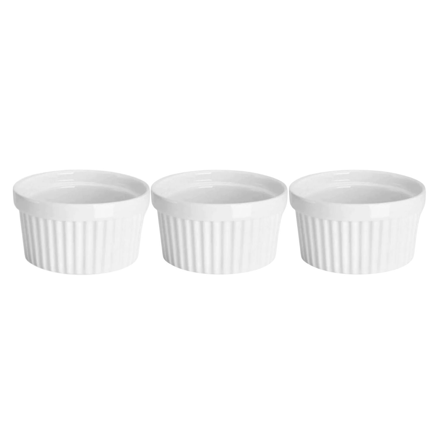 Set 3 Pocillos Ramekin Ceramica Blanco 9cm Cocina Horno image number 0.0