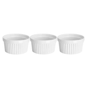 Set 3 Pocillos Ramekin Ceramica Blanco 9cm Cocina Horno