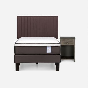 Cama Europea Rosen New Style 4 Plus / 1.5 Plazas / Base Normal + Set De Maderas