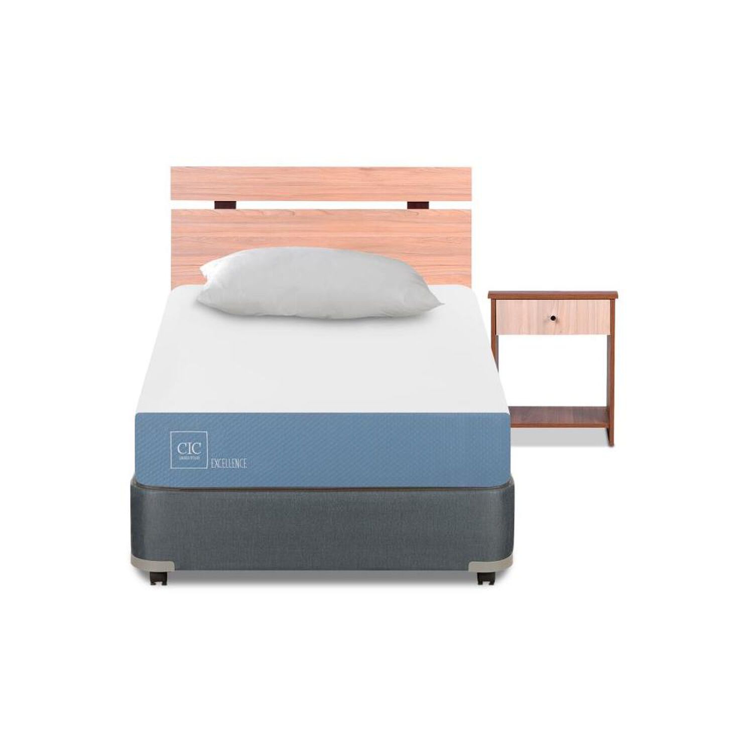 Cama Americana Cic Excellence / 1.5 Plazas / Base Normal + Set de Maderas image number 0.0