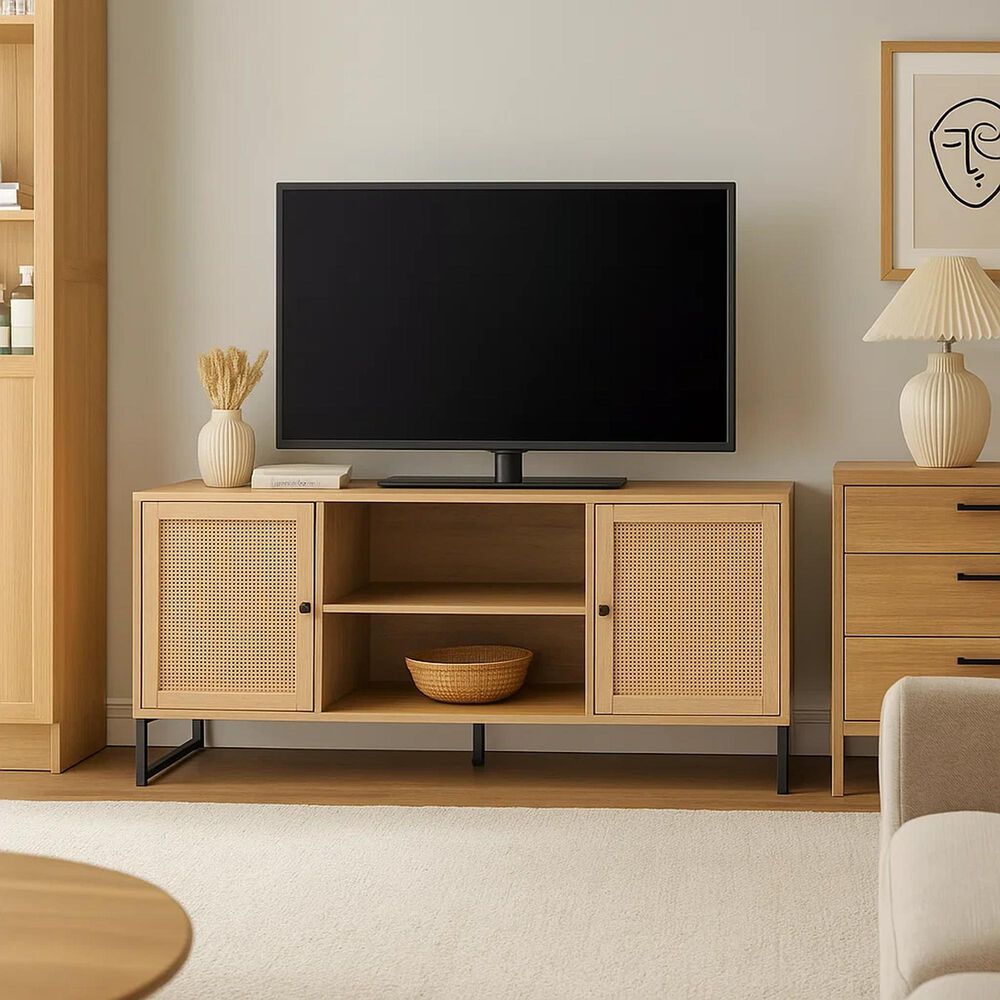 Rack De Tv O Buffet Rattan Rustico Dos Puertas image number 2.0