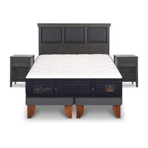 Cama Europea Cic Super Premium / King / Base Dividida + Set De Maderas