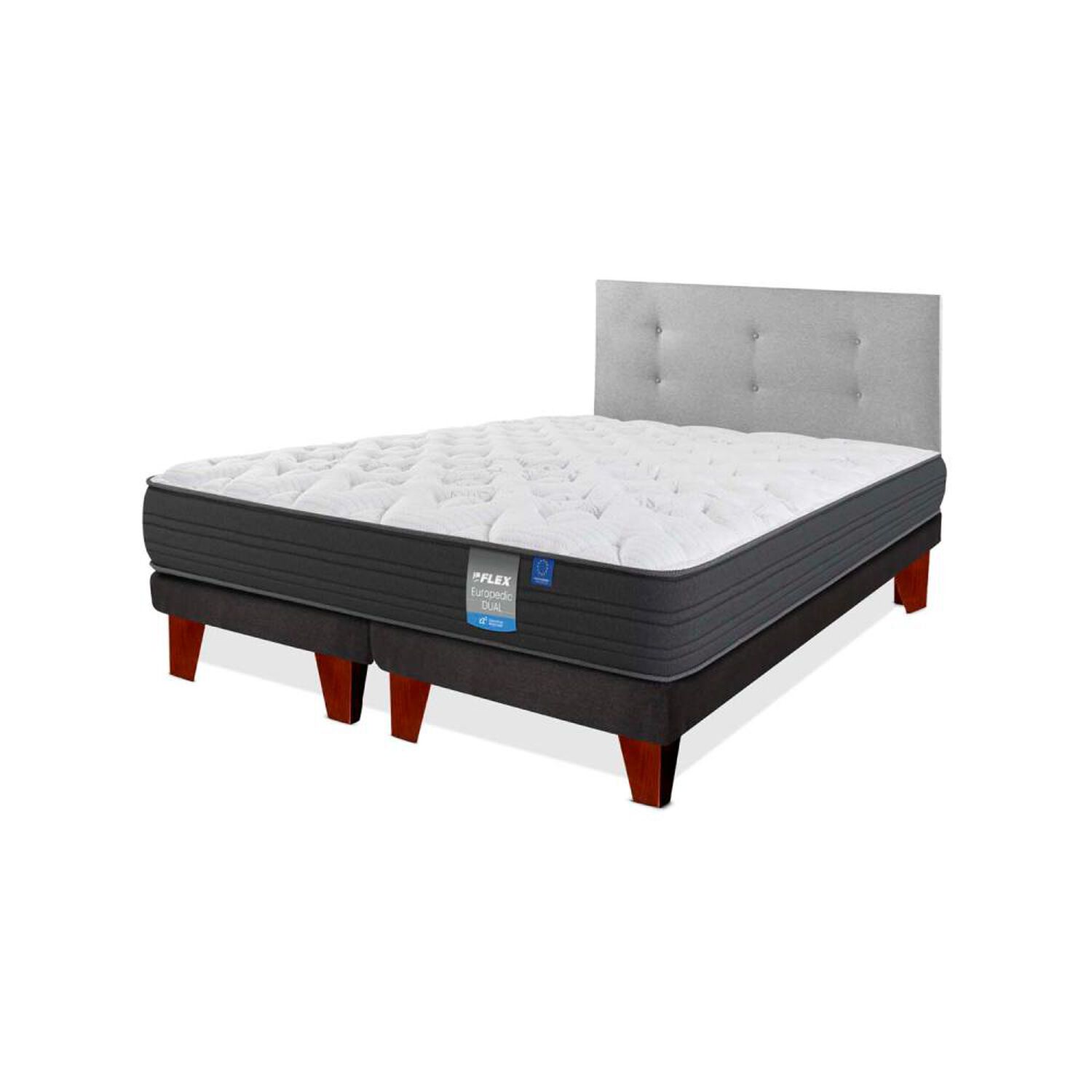 Cama Europea Flex Europedic Dual / 2 Plazas / Base Dividida + Respaldo image number 1.0