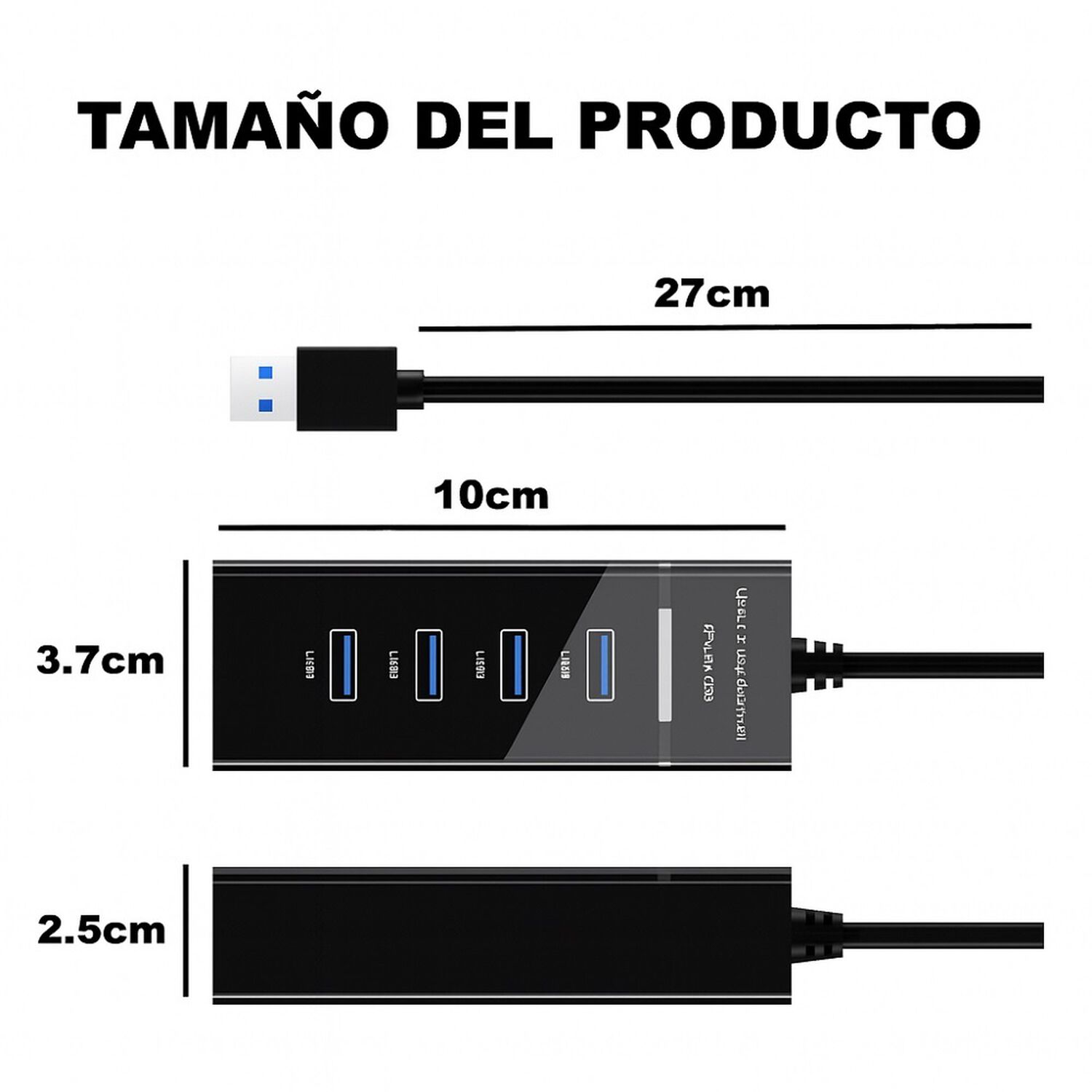 Hub 4 Puertos Multi Usb 3.0 Indicador Luz Led Adaptador image number 2.0